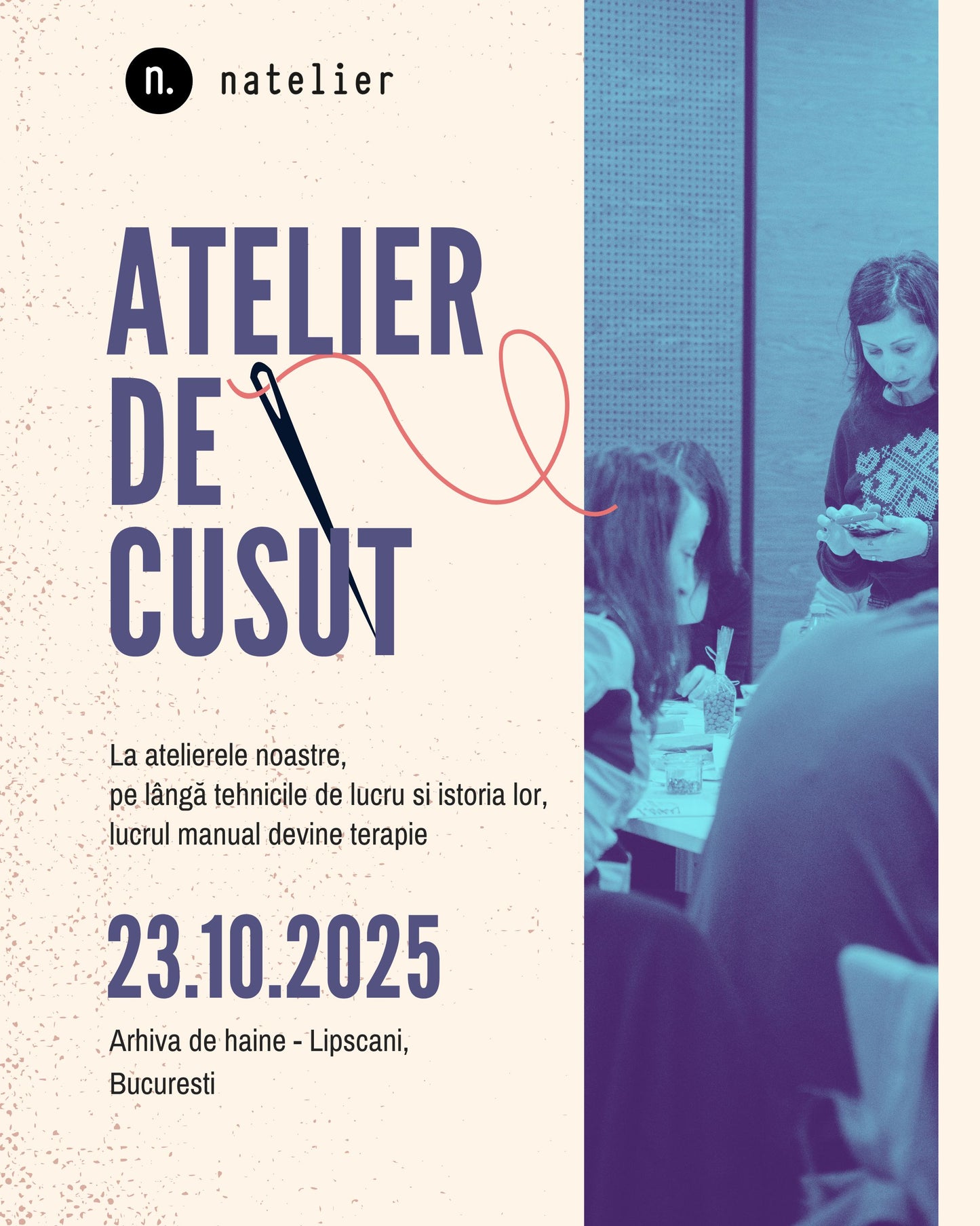 Atelier de cusut 23 octombrie - Mending & Upcycling