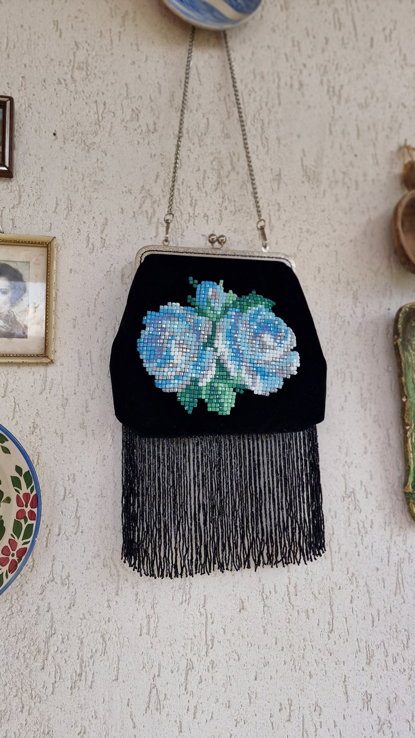 Poșetă catifea neagră