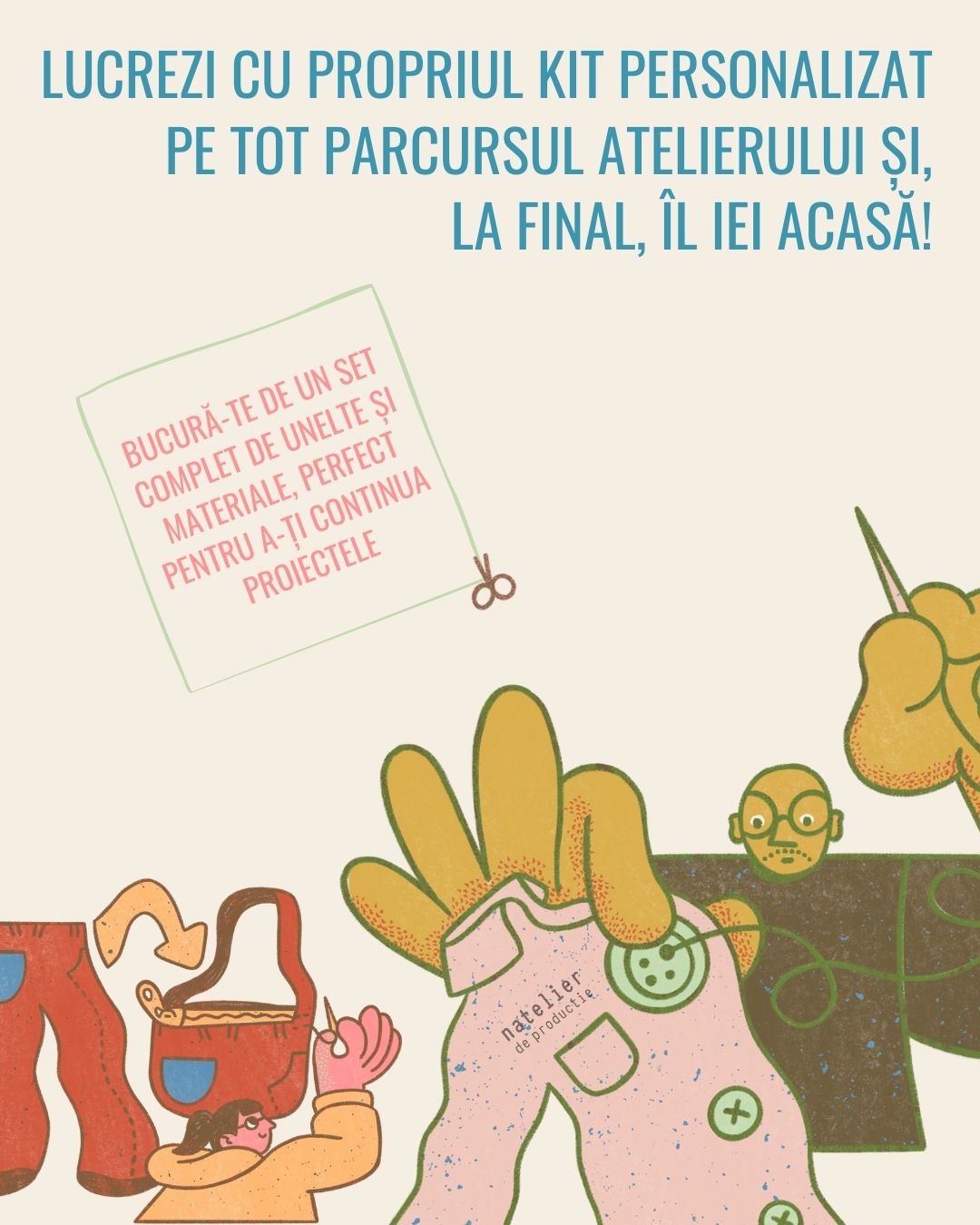 Atelier de cusut 20 martie - Broderie pe tricot