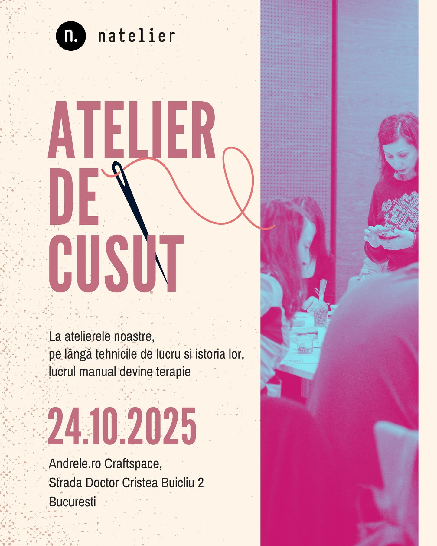 Atelier de cusut 24 octombrie - Broderie cu cristale