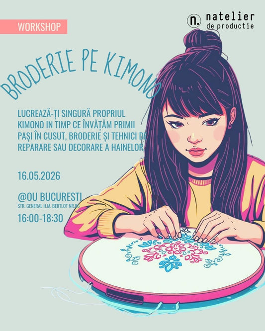 Atelier de cusut 16 mai - Broderie pe kimono